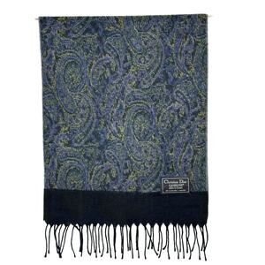 Christian Doir Cashluxe black/purple paisley scarf